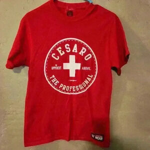WWE Cesaro authentic wear tee red size S